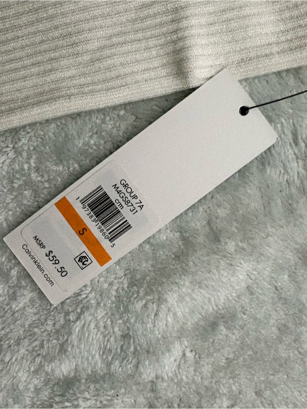 Calvin Klein Sleeveless Ribbed Mock Neck Sweater Top - White - Picture 4 of 4